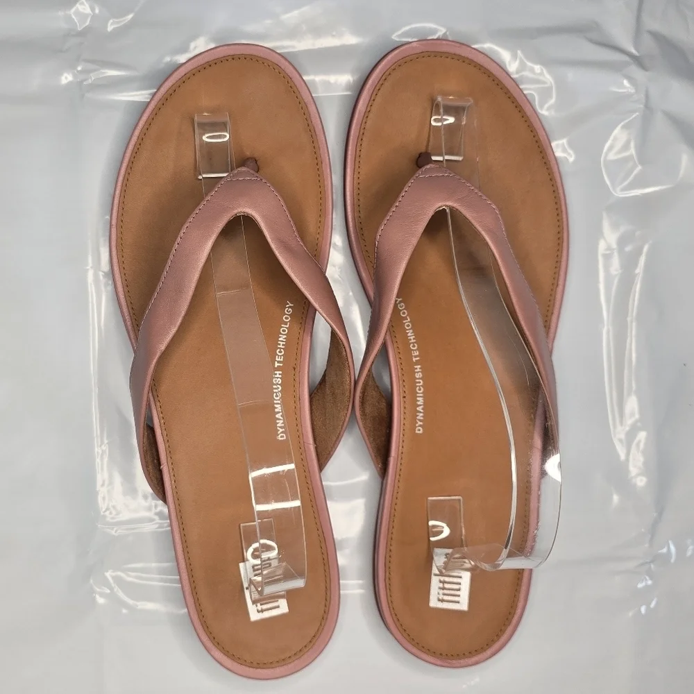 FitFlop | Gracie Leather Flip-Flop With Dynamicush Technology In Warm Rose NWOT! - Picture 4 of 13